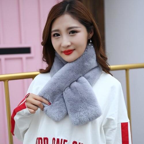 Svadilfari Wholesale New 2018 Real Fur Collar Winter Scarf Women Knitted Rex Rabbit Fur Scarves Fur Neckerchief Winter Wraps