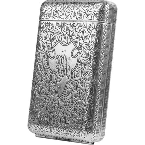 14 Cigarette Zinc Alloy Silver Plating MenS Cigarette Case Box