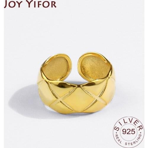 925 Sterling Silver Charming Irregular Chain Geometric Rings Gold Open Rings For Women Men Strip Pattern Party Gifts Accessories