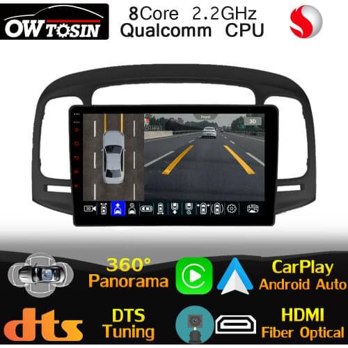 Qualcomm 8Core Android For Hyundai Verna Accent 3 2006-2011 360 Panoramic DTS HIFI DSP Car Radio GPS Optical HDMI Head Unit Auto