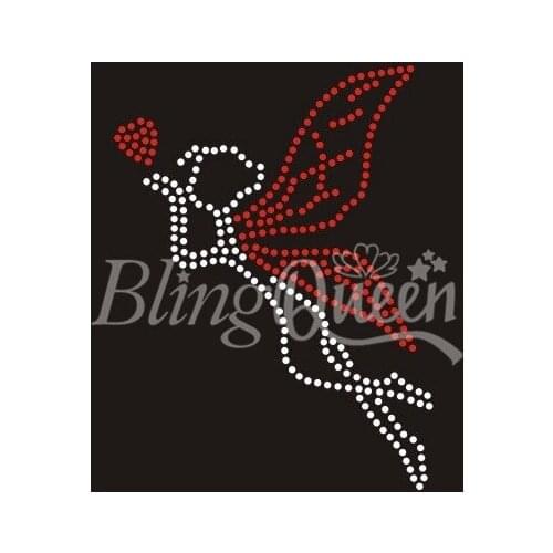BlingQueen 25PCS/LOT Hot Fix Rhinestone Iron On Transfer Motif Fairy Design