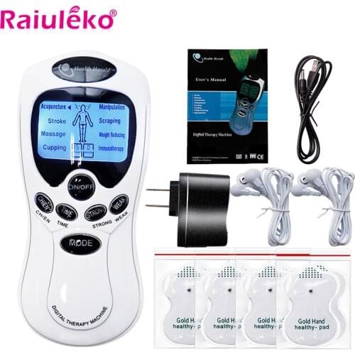 Electric Pulse Tens Acupuncture Body Massage 8 Models Digital Therapy Machine Electrical Muscle Stimulator Full Body Relax 4Pads