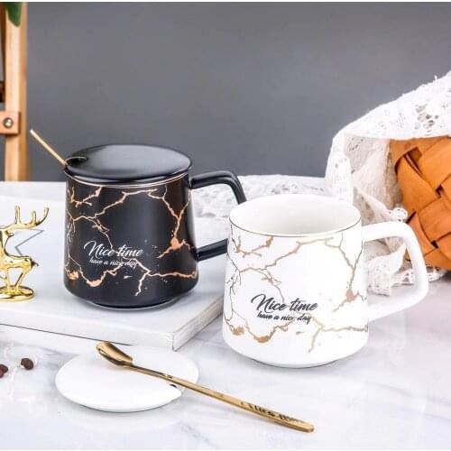 Nordic Style Creative Marbled Simple Ceramic Mug Mug Breakfast Office Coffee Cup Couple Mug Christmas Gift Drinkware Coffee Mug