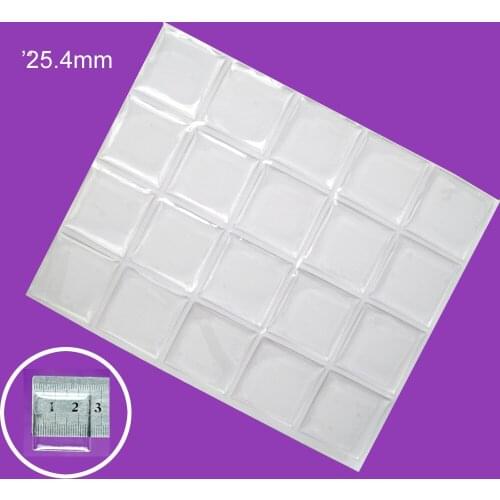 1000pcs/lot 1'' 25.4mm Square clear epoxy adhesive stickers 3D Dome epoxy sticker for DIY Jewelry Resin Dots stickers