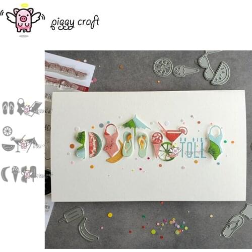 Piggy Craft metal cutting dies cut die mold Vacation beach bikini Scrapbook paper craft album card punch knife art cutter die
