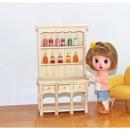 1/12 Dollhouse Mini Wooden Plain Shelf Bookcase Model for Dollhouse Study, Bedroom, Living Room Furniture Decoration