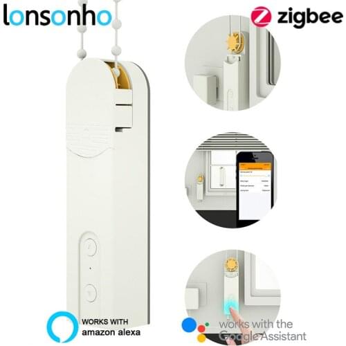Lonsonho Tuya Zigbee WiFi Smart Curtain Motor Chain roller Blinds Pull Bead Smart Home Smartlife Works With Alexa Google Home