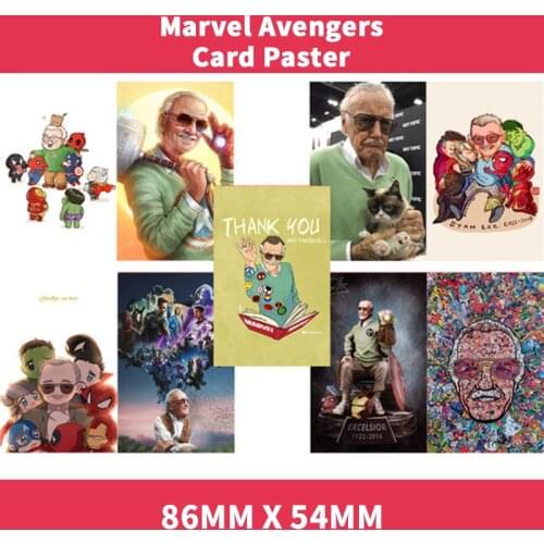 Marvel Avengers Card Paster Sticker Stan Lee Spider Man Captain America Iron Anime Movie Favorites Collect