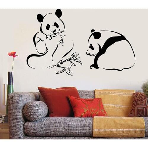 Panda Bears Asian Bamboo Chinese Animals Vinyl Wall Decal Home Decor kids room Art Mural Wall Stickers