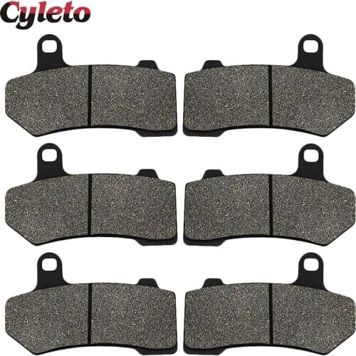 Cyleto Motorcycle Front and Rear Brake Pads for HARLEY DAVIDSON FLTRU Road Glide Ultra 2011 2012 FLHX Street Glide 2008-2014