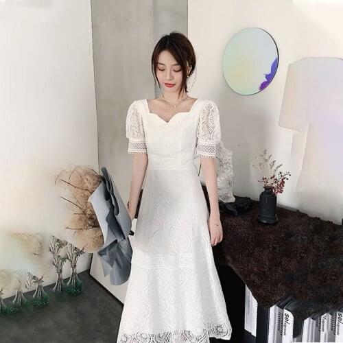 Bridesmaids Dresses Vintage V-Neck Short A-Line Lace Embroidery Floor-Length Luxury Black Elegant Women Wedding Party Gown E766