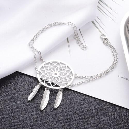 Hollow Dream Catcher Bracelet Feather Pretty Bracelet Party Accessories For Women Retro Personality Jewelry Gift