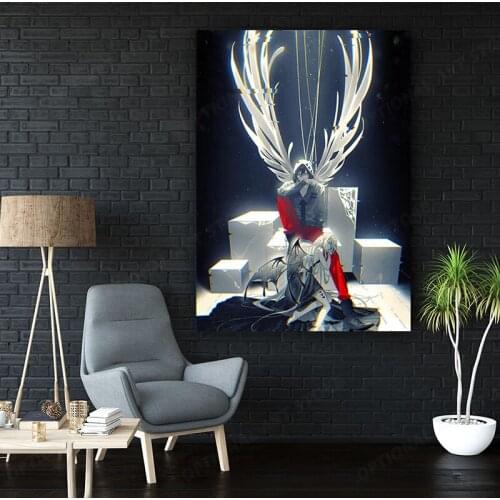 The Poster Decoration Painting Angels of Death on HD Canvas painting art wall pictures for living room Anime poster