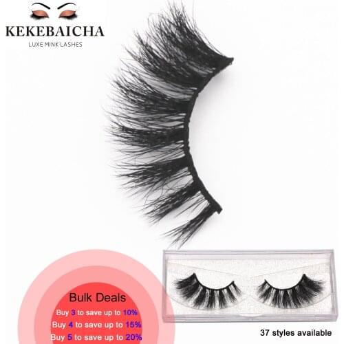 KEKEBAICHA Lashes 3D Mink Lashes 100% Cruelty free Mink False Eyelashes Thick Long Handmade Mink Eyelashes For Makeup faux cils