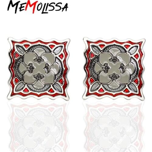 Memolissa Luxury Cufflinks For Mens And Women Multicolour with Enamel Fashion Brand Cuff Botton High Quality Copper Cuff links
