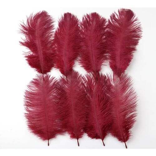 15-20cm Burgundy Red Ostrich feathers 10pcs Wedding Party home Decoration feather extensions Ostrich Plumes for crafts 21colors