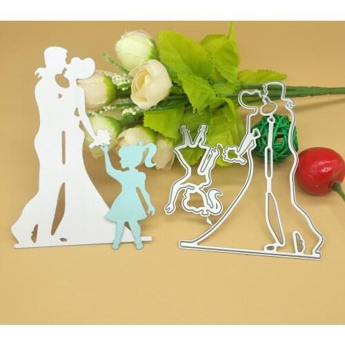 Wedding couple, flower girl, wedding metal cutting die, scrapbook, photo album, greeting card, DIY decoration, handmade art