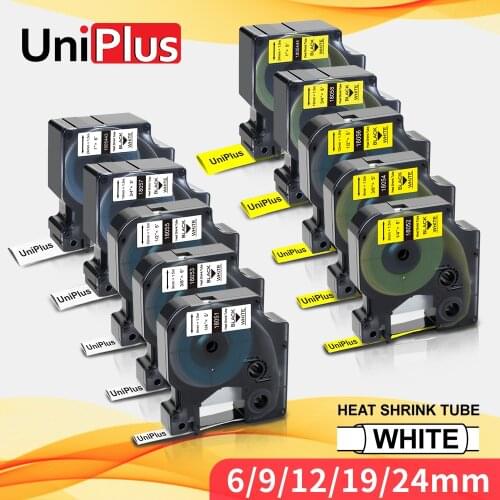 UniPlus 6/9/12/19/24mm Compatible Dymo Rhino Label Tape Heat Shrink Tube 18055 18053 18051 18052 for Dymo Label Maker Industrial