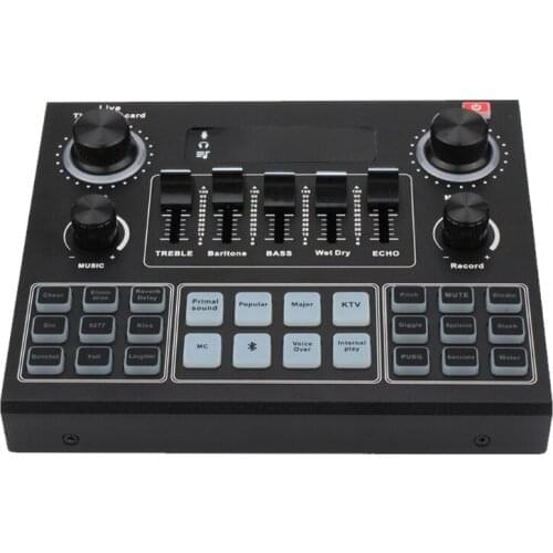 V9 Bluetooth Sound Card USB Headset Microphone Webcast Live Streaming Sound Card Phone Computer Singing Sound Card