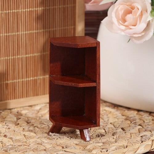1:12 Miniature Wooden Closet TV Book Cake Bedside Table Cabinet Shelf Legs Cupboard Model Dollhouse Furniture Decor DIY Toy