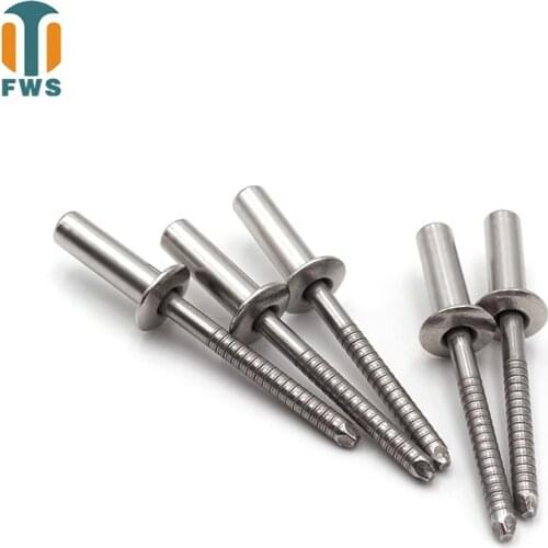 100 PCS M4.8 DIN EN ISO 16585 GB/T 12615.4 Stainless Steel Round Head Closed End Blind Rivet Sealed Hollow Rivets Blind Rivets