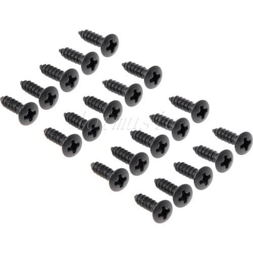 20pcs Black Guitar Pickguard Mounting Screws Scratch Plate Screws For Strat Tele Guitar Replacement