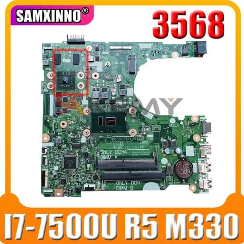 Akemy For DELL Inspiron 3568 Laptop Motherboard With SR2ZV I7-7500u CPU DDR4 15341-1 91N85 CN-0TR3JC 0TR3JC R5 M330