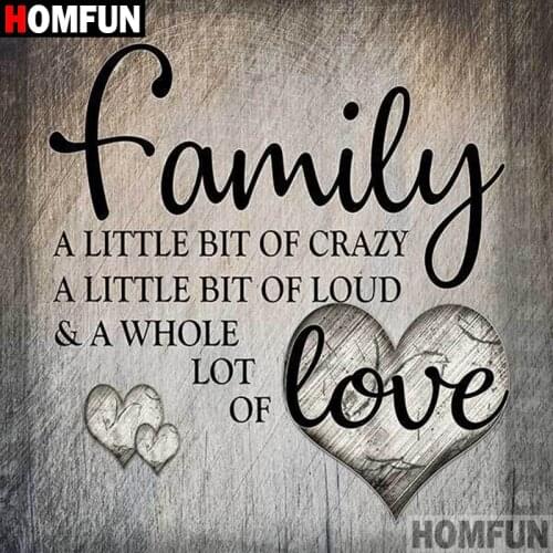 HOMFUN 5D Diy Diamond Painting Cross Stitch "Family love letter" Home Decor Full Rhinestones Inlay Diamond Embroidery A18500