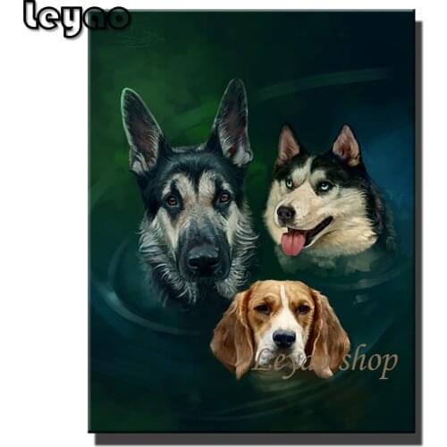 Diy full square/round drill diamond painting Water Shepherd Husky Beagle 5d diamond mazaika embroidery dog home decor