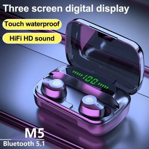 HKNA Wireless Headphones 2000mAh power bank Bluetooth-Compatible 5.0 Earphones Sport LED digital display Headset Charging box