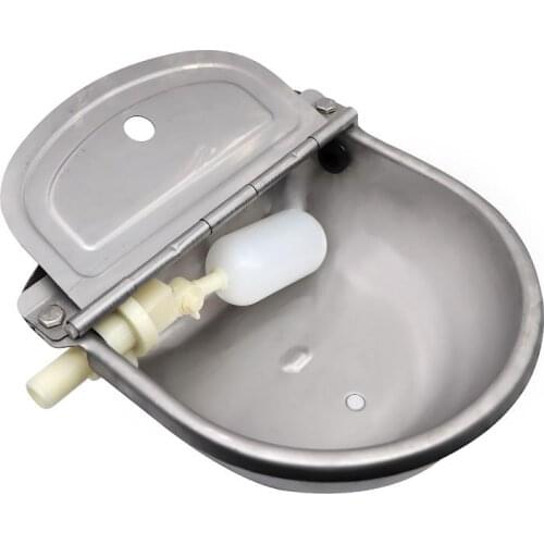Cow Drinking Bowl Stainless Steel with Drain Hole Drink Automatic Float Farming Trough Horse Cow Sheep Dog Pet Water Bowl