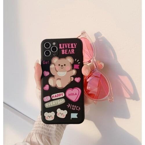 INS Cute Cartoon Animal Rabbit Korean Phone Case For iPhone 12 11 Pro Max X Xr Xs Max 7 8 Puls SE 2020 Cases Soft TPU Cover