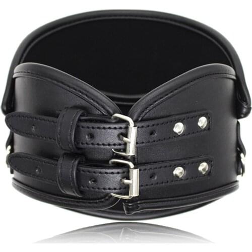 Gothic Neck Collar Bondage with Metal Chain Leash BDSM Black Punk Restraint Neck Corset Roleplay Slave Erotic Sex Toys Couples