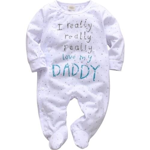 0-18M Newborn Baby Romper New Autumn Footed Overall Personalized Printed Infant Baby Boy Girl Clothing Jumpsuit Cotton Sleepwear