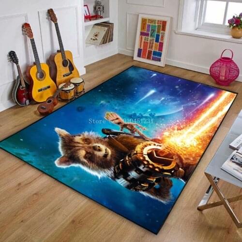 Guardians of the Galaxy Rocket Raccoon Carpet Non Slip Floor Mat Marvel Super Hero Treeman Groot Boy Bedroom Playmat Cartoon Rug