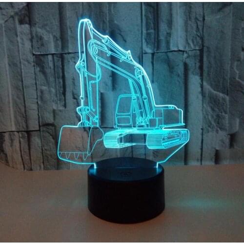 Creative 3d Visual Excavator Led LampDecorative Individual Table Lamp Bedside Bedroom 3d Night Desk Lamp