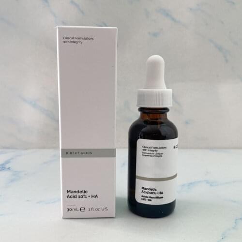 Ordinary Mandelic Acid 10% + HA Mild Exfoliating Pores Essence Hyaluronic Acid Brighten Smooth Skin Primer Base Face Makeup 30ML