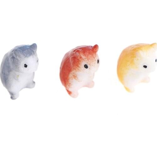 1/2Pcs Mini Hamster Figurine Miniature Decoration For Fairy Garden Animal Statue Simulation Resin Craft Home Car Decoration