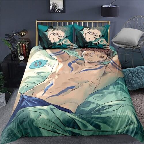 Jujutsu Kaisen New Anime Comforter Set Children 3d Itadori Yuji Duvet Cover Set King Queen Single Full Size Bedding Set for Kids