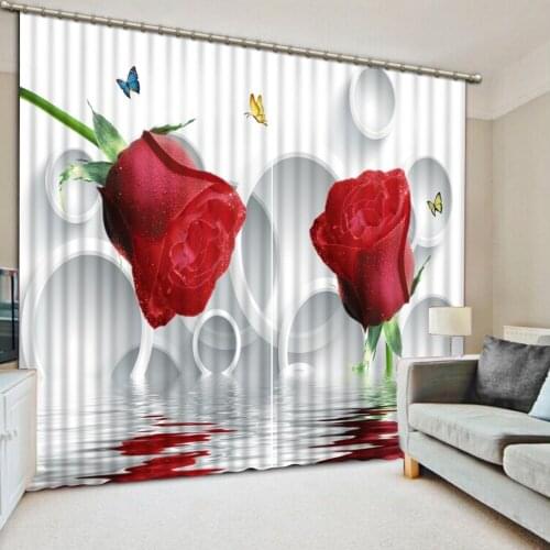 New style butterfly rose Bedding room 3D Curtains Curtains for living room Home Decoration