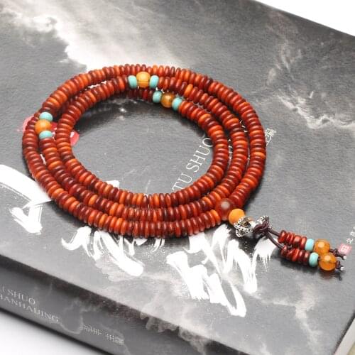 Handmade mahogany necklace suitable for women 2mmx6mm wood bead jewelry bracelet necklace