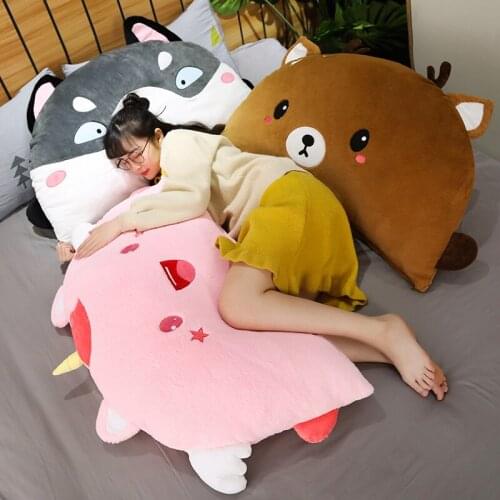 Nordic style cartoon bedside cushion unicorn/elephant/husky/car/crab big backrest children bedroom decoration high quality gift