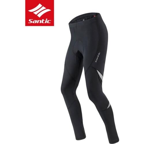 Santic Mens Spring Autumn Cycling Pants 4D Padded Pro MTB Road Bike Pants Elastic Reflective Quick Dry Trousers Bicycle Clothing