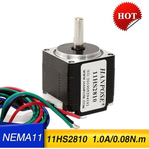 NEMA11 Stepper Motor 11HS2810 1.8 Degree 0.08N.m 1.0A Mill Laser Engraving New Stepper Motor For 3D Printer Monitor Equipment