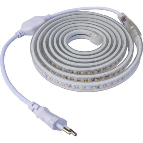 LED Strip 220V 5630 120LED/m LED Strip Waterproof Flexible Living Room Decoration Home Garden Diode Tape LED Light White el wire