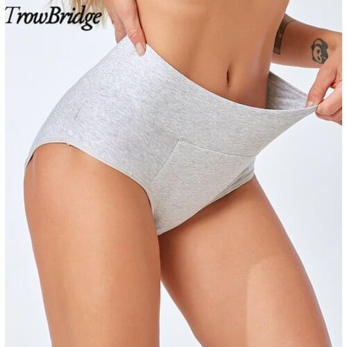 Trowbridge High Waist Womens Panties Comfort Breathable Underwear Female Cotton Briefs Healthy Lingerie Solid Simple Underpants