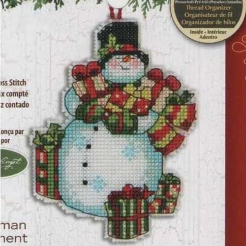 Top Quality Lovely Hot Sell Counted Cross Stitch Kit Snowman Jingle Bells Christmas Tree Ornament Ornaments Dim 08896