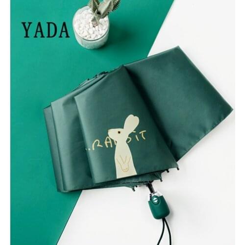 YADA INS High Quality Automatic Umbrellas Sunny Rainy Cartoon Rabbit Umbrella For Womens Windproof UV Folding Umbrellas YS893