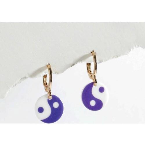 LUNA CHIAO Women Fashion Jewelry Acrylic Yin & Yang Drop Earrings
