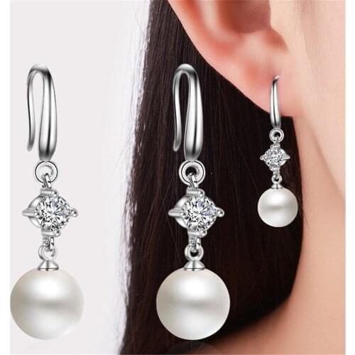 SHQIYAYI 925 Sterling Silver Dangle Drop Earrings For Women Jewelry Fashion Gift Cubic Zirconia Korean Accessories 178